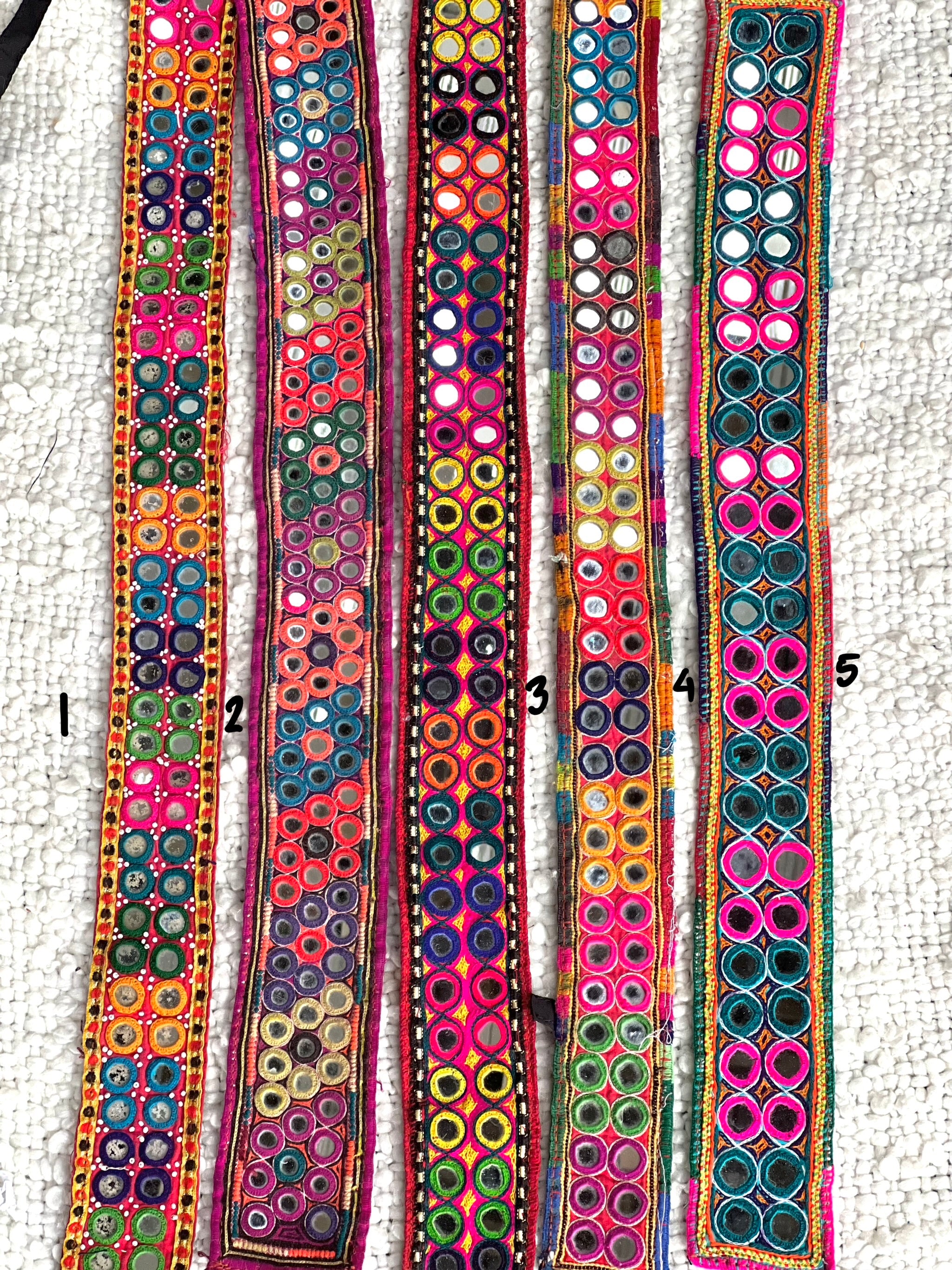 Vintage Banjara Kutchi Belts- Round Mirrors - Main Image