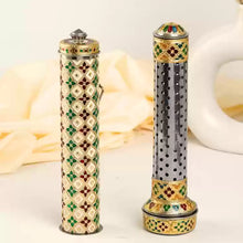 Load image into Gallery viewer, Meenakari Stainless Incense Storage Box