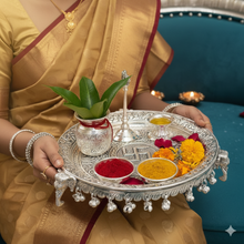 Load image into Gallery viewer, Elephant German Silver Pooja Thali