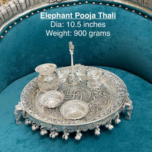 Load image into Gallery viewer, Elephant German Silver Pooja Thali