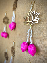 Load image into Gallery viewer, Gold Lotus Cutout Hangings w/Tealights- Set of 10