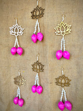 Load image into Gallery viewer, Gold Lotus Cutout Hangings w/Tealights- Set of 10