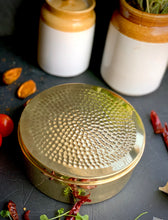 Load image into Gallery viewer, Hammered Brass Masala Dabba