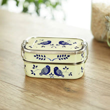 Load image into Gallery viewer, Kashmiri Enamelware Stainless Steel Lunch Box- Two Tier Rectangular