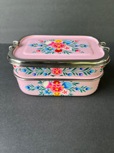 Load image into Gallery viewer, Kashmiri Enamelware Stainless Steel Lunch Box- Two Tier Rectangular