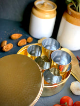 Load image into Gallery viewer, Hammered Brass Masala Dabba