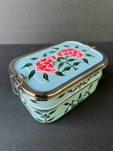 Load image into Gallery viewer, Kashmiri Enamelware Stainless Steel Lunch Box- Two Tier Rectangular