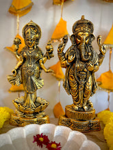 Load image into Gallery viewer, Brass Finish Lakshmi Ganesh- Large