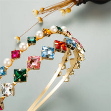 Load image into Gallery viewer, Gemstone and Pearl Sheeshphool Headbands