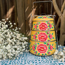 Load image into Gallery viewer, Kashmiri Enamelware Three Tier Tiffin Carrier