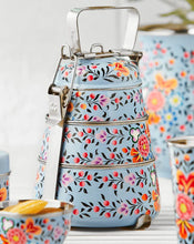 Load image into Gallery viewer, Kashmiri Enamelware Three Tier Tiffin Carrier