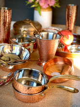 Load image into Gallery viewer, Hammered Copper Kadhai Server w/spoon - 500 ml