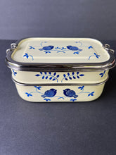 Load image into Gallery viewer, Kashmiri Enamelware Stainless Steel Lunch Box- Two Tier Rectangular