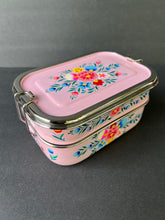 Load image into Gallery viewer, Kashmiri Enamelware Stainless Steel Lunch Box- Two Tier Rectangular