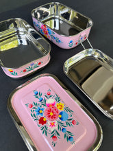 Load image into Gallery viewer, Kashmiri Enamelware Stainless Steel Lunch Box- Two Tier Rectangular