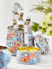 Load image into Gallery viewer, Kashmiri Enamelware Three Tier Tiffin Carrier