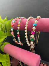 Load image into Gallery viewer, Gemstone and Pearl Sheeshphool Headbands