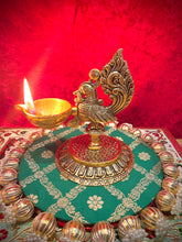 Load image into Gallery viewer, Gold Peacock Diya