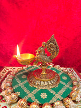 Load image into Gallery viewer, Gold Peacock Diya