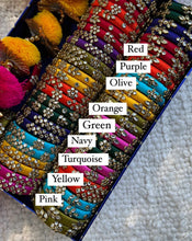 Load image into Gallery viewer, Kundan Work Silk Bangles- Set of 5 Pairs