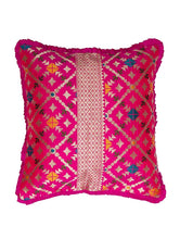 Load image into Gallery viewer, Pink Banarasi Brocade Cushion Cover

