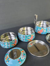 Load image into Gallery viewer, Kashmiri Enamelware Three Tier Tiffin Carrier