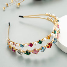 Load image into Gallery viewer, Gemstone and Pearl Sheeshphool Headbands