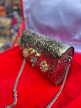 Load image into Gallery viewer, Embellished Oxidized Silver Handbag
