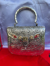Load image into Gallery viewer, Embellished Oxidized Silver Handbag
