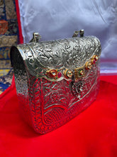 Load image into Gallery viewer, Embellished Oxidized Silver Handbag
