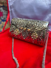 Load image into Gallery viewer, Embellished Oxidized Silver Handbag
