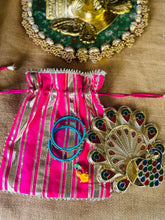 Load image into Gallery viewer, Pooja Favors- Gota Patti Bag w/ bangles and Pooja Thali
