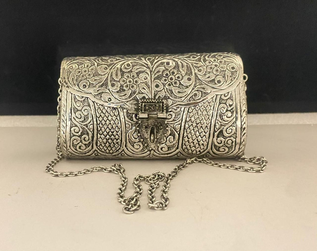 Oxidized Silver Handbag