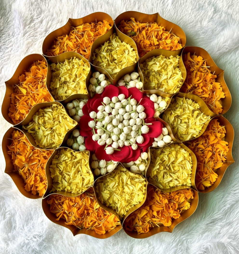 Handcrafted Golden Lotus Tray