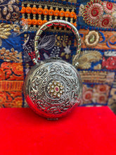 Load image into Gallery viewer, Embellished Oxidized Silver Handbag
