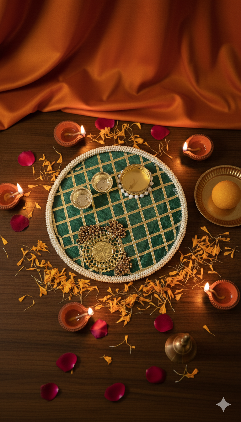 Pooja Favors- Gota Patti Haldi Kumkum Plate