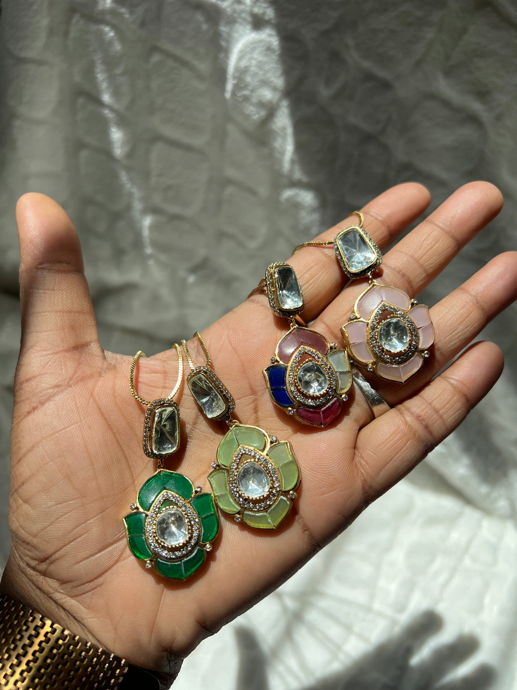 Anya Moissanite Pendant Chain Set