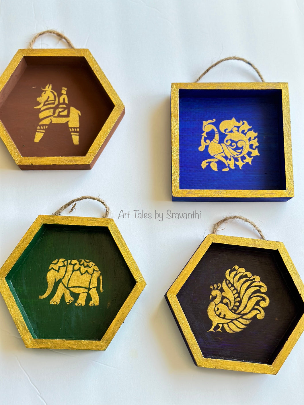 Preorder- Set of 8 Wall Decor- Hexagon and Square shapesk