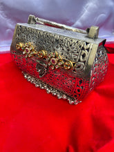 Load image into Gallery viewer, Embellished Oxidized Silver Handbag
