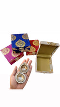 Load image into Gallery viewer, Brocade/ Patola Gift Boxes with Pure Brass Deepaks
