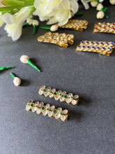 Load image into Gallery viewer, Kundan studded Hair Clips- Pair
