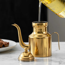 Load image into Gallery viewer, Gold Stainless Steel Oil Decanter
