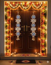 Load image into Gallery viewer, Beaded Lotus Evil Eye Toran - Pair
