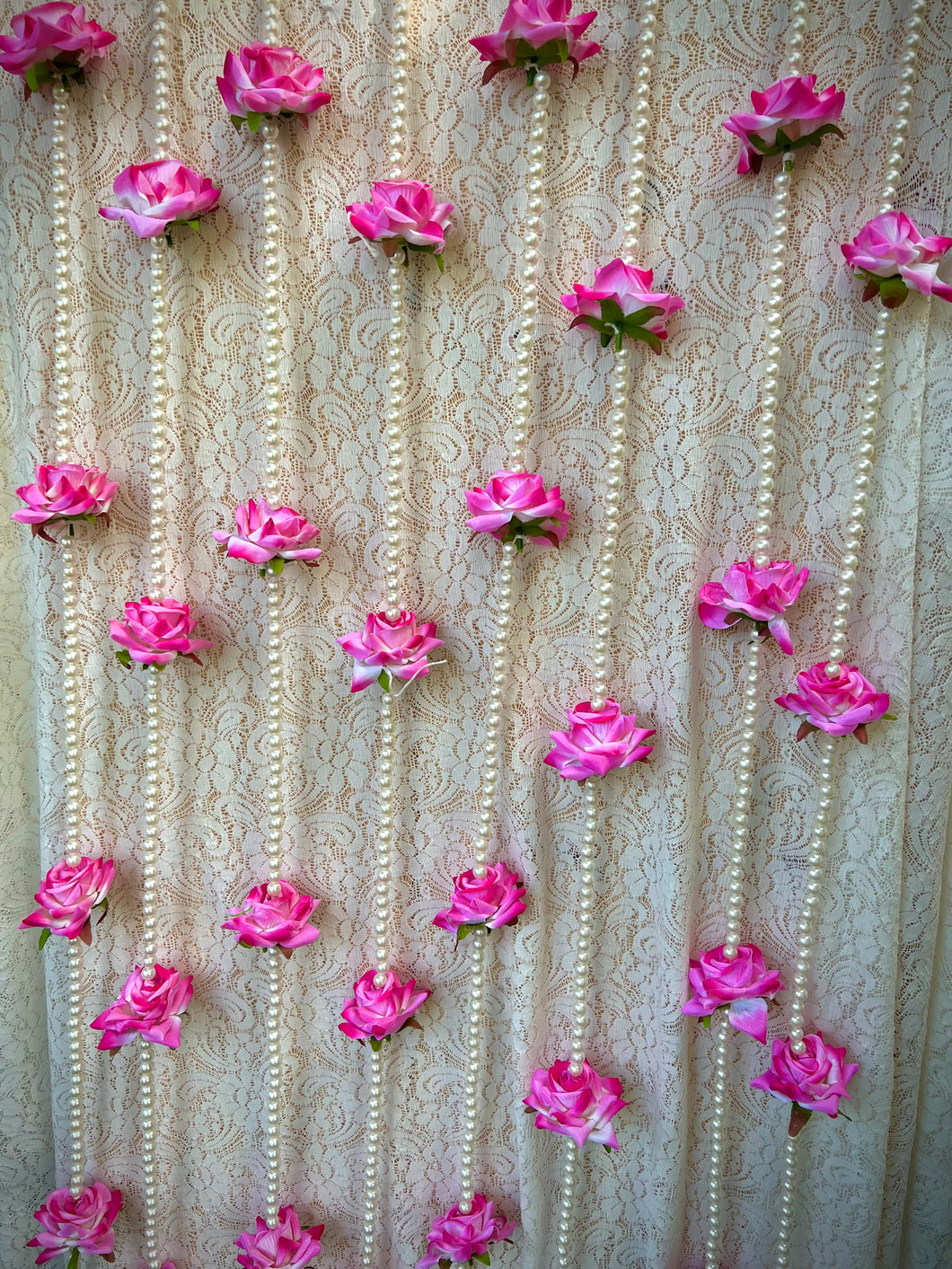 5’ Velvet Rose and Pearl Hangings