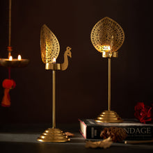 Load image into Gallery viewer, Gold Peacock Tealight Stand- Single
