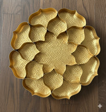 Load image into Gallery viewer, Handcrafted Golden Lotus Tray
