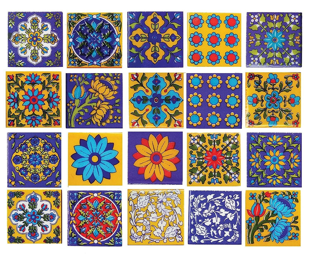 Jaipur Blue Pottery Tiles- Lot of 20