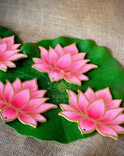 Load image into Gallery viewer, Handpainted Pichwai Lotus Cutouts with Haldi Kumkum
