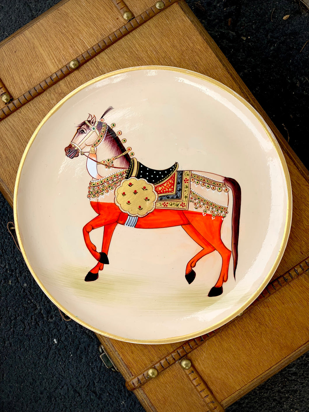 Pichwai Plates- Royal Horse