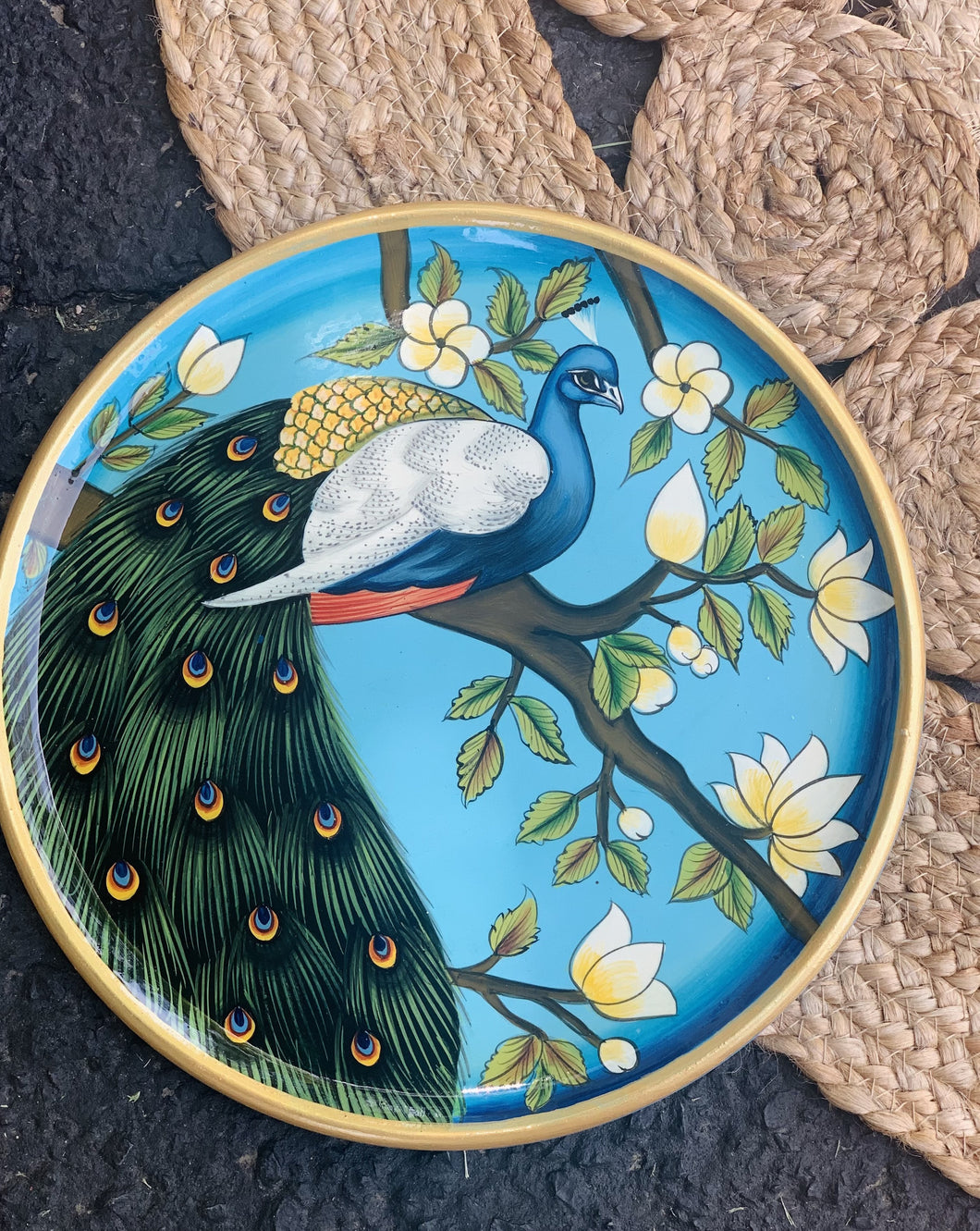 Pichwai Plates- Peacock
